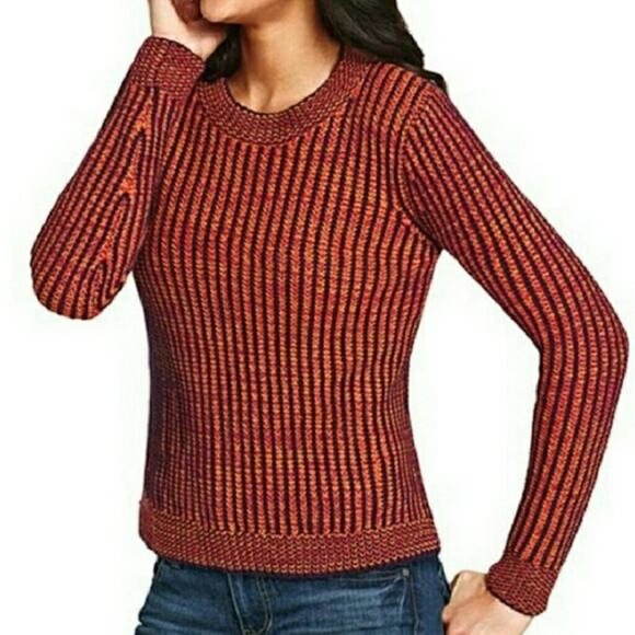 Cabi Melange Lava ribbed #891 contrast rip space dye sweater S Small - Picture 2 of 2